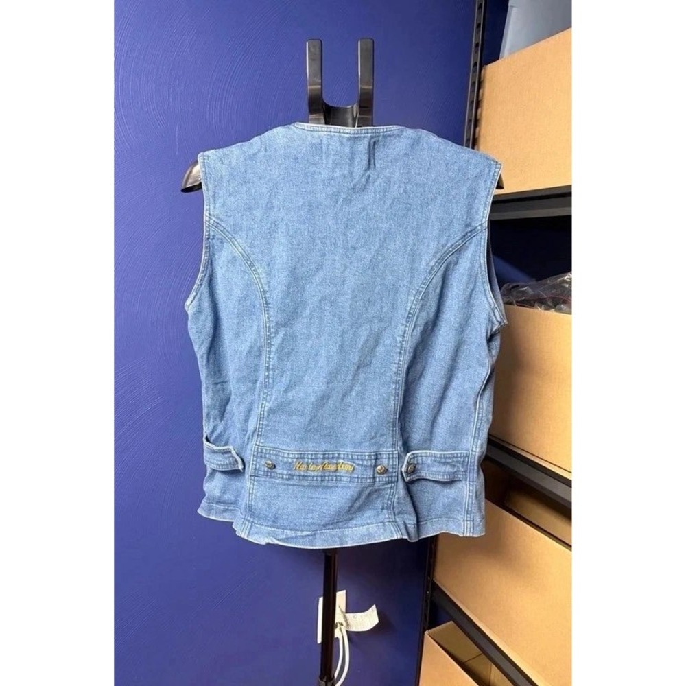 Vintage Harley-Davidson Women's Denim Vest – Size Large - Picture 2 of 8